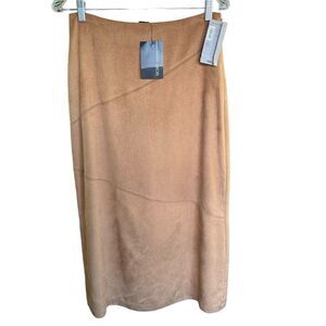 Vtg BCBG Exclusively For Nordstrom Brown Midi Skirt Camel NOSU3383 Sz 8 New